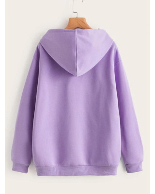 Solid Lavender Hoodie For Women
