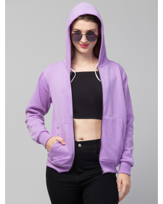 Full Sleeve Solid Lavender Women Casual Jacket