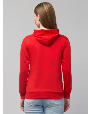 Full Sleeve Solid Red Women Casual Jacket
